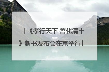 《孝行天下 善化清丰》新书发布会在京举行