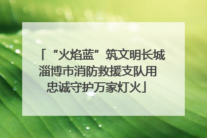 “火焰蓝”筑文明长城 淄博市消防救援支队用忠诚守护万家灯火