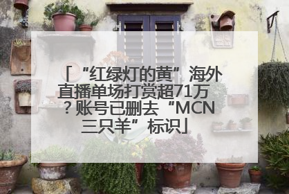 “红绿灯的黄”海外直播单场打赏超71万？账号已删去“MCN三只羊”标识