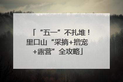 “五一”不扎堆！里口山“采摘+撸宠+露营”全攻略