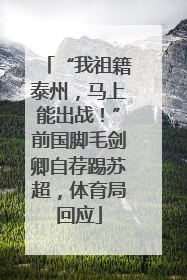 “我祖籍泰州，马上能出战！”前国脚毛剑卿自荐踢苏超，体育局回应