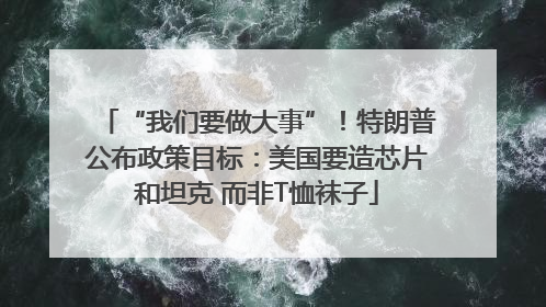 “我们要做大事”！特朗普公布政策目标：美国要造芯片和坦克 而非T恤袜子