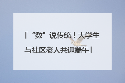 “数”说传统！大学生与社区老人共迎端午