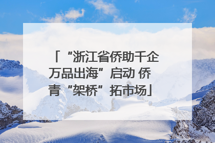 “浙江省侨助千企万品出海”启动 侨青“架桥”拓市场