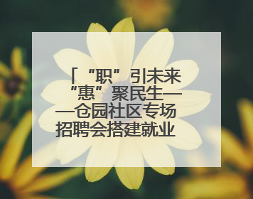 “职”引未来“惠”聚民生——仓园社区专场招聘会搭建就业“暖心桥”