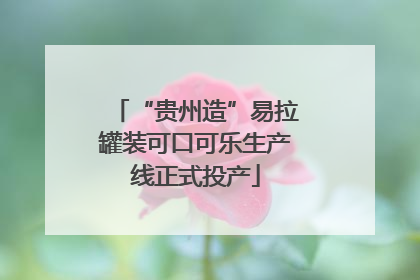 “贵州造”易拉罐装可口可乐生产线正式投产
