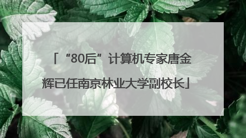 “80后”计算机专家唐金辉已任南京林业大学副校长
