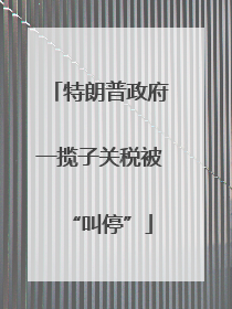 特朗普政府一揽子关税被“叫停”