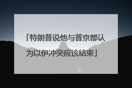 特朗普说他与普京都认为以伊冲突应该结束