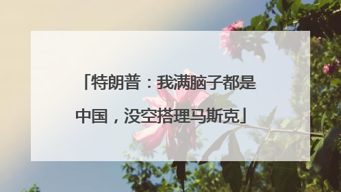 特朗普：我满脑子都是中国，没空搭理马斯克