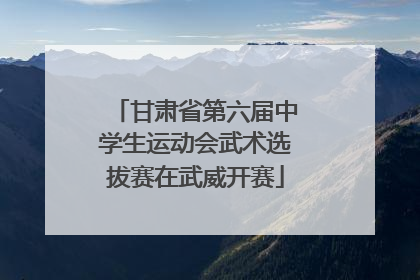 甘肃省第六届中学生运动会武术选拔赛在武威开赛