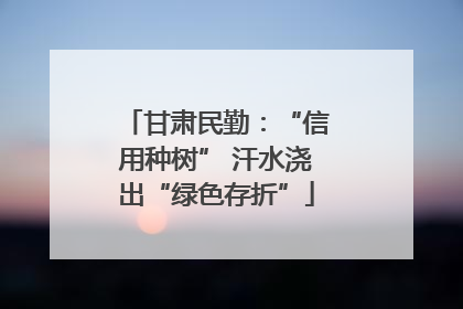 甘肃民勤：“信用种树” 汗水浇出“绿色存折”