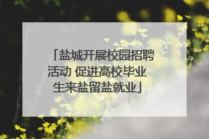 盐城开展校园招聘活动 促进高校毕业生来盐留盐就业