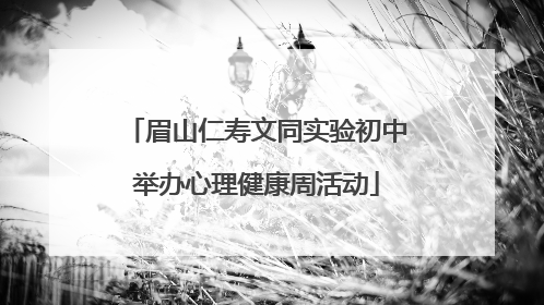 眉山仁寿文同实验初中举办心理健康周活动