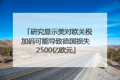 研究显示美对欧关税加码可能导致德国损失2500亿欧元
