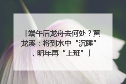 端午后龙舟去何处？黄龙溪：将到水中“沉睡”，明年再“上班”