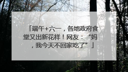 端午+六一，各地政府食堂又出新花样！网友：“妈，我今天不回家吃了”