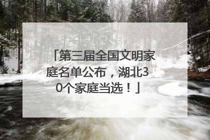 第三届全国文明家庭名单公布，湖北30个家庭当选！