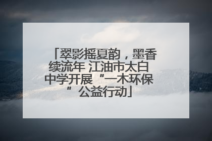 翠影摇夏韵，墨香续流年 江油市太白中学开展“一木环保”公益行动