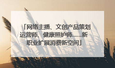 网络主播、文创产品策划运营师、健康照护师……新职业扩展消费新空间