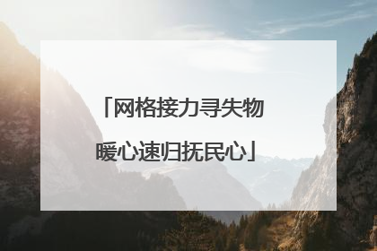 网格接力寻失物 暖心速归抚民心