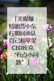 美媒爆：特朗普中东行期间承认自己和苹果CEO库克“有点小问题”