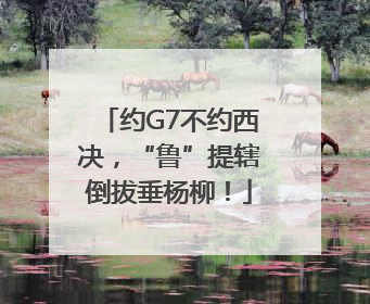 约G7不约西决，“鲁”提辖倒拔垂杨柳！