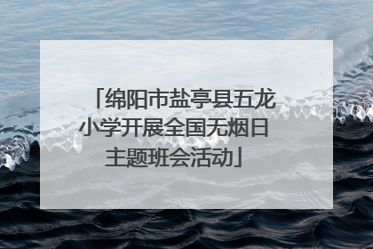 绵阳市盐亭县五龙小学开展全国无烟日主题班会活动