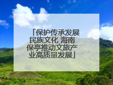 保护传承发展民族文化 海南保亭推动文旅产业高质量发展