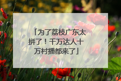 为了荔枝广东太拼了！千万达人十万村播都来了