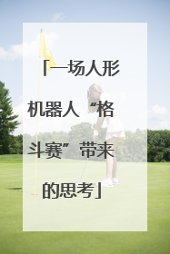 一场人形机器人“格斗赛”带来的思考