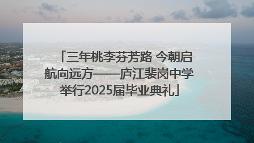 三年桃李芬芳路 今朝启航向远方——庐江裴岗中学举行2025届毕业典礼