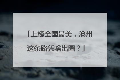 上榜全国最美，沧州这条路凭啥出圈？
