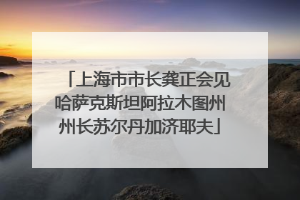 上海市市长龚正会见哈萨克斯坦阿拉木图州州长苏尔丹加济耶夫