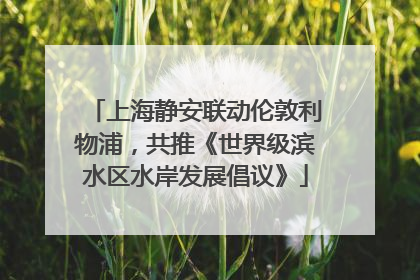 上海静安联动伦敦利物浦，共推《世界级滨水区水岸发展倡议》