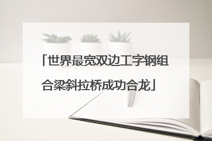 世界最宽双边工字钢组合梁斜拉桥成功合龙