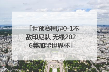 世预赛国足0-1不敌印尼队 无缘2026美加墨世界杯