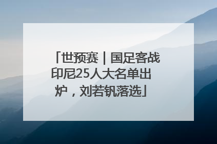 世预赛｜国足客战印尼25人大名单出炉，刘若钒落选