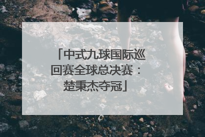 中式九球国际巡回赛全球总决赛：楚秉杰夺冠