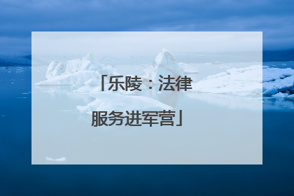乐陵：法律服务进军营