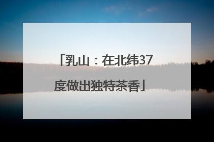 乳山：在北纬37度做出独特茶香