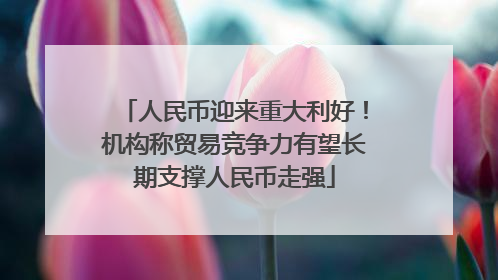 人民币迎来重大利好！机构称贸易竞争力有望长期支撑人民币走强