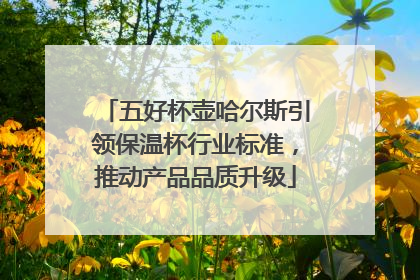 五好杯壶哈尔斯引领保温杯行业标准，推动产品品质升级