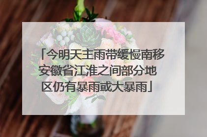 今明天主雨带缓慢南移 安徽省江淮之间部分地区仍有暴雨或大暴雨