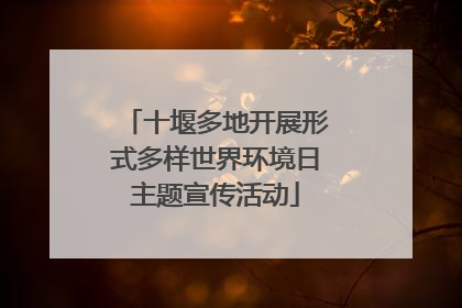十堰多地开展形式多样世界环境日主题宣传活动