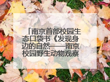 南京首部校园生态口袋书《发现身边的自然——南京校园野生动物观察手册》首发
