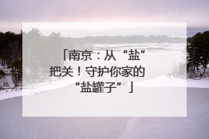 南京：从“盐”把关！守护你家的“盐罐子”