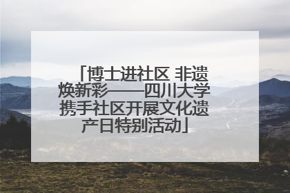 博士进社区 非遗焕新彩——四川大学携手社区开展文化遗产日特别活动