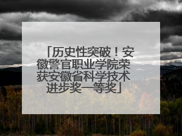 历史性突破！安徽警官职业学院荣获安徽省科学技术进步奖一等奖