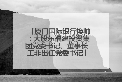 厦门国际银行换帅：大股东福建投资集团党委书记、董事长王非出任党委书记